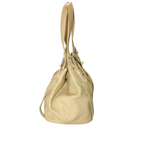 Furla Beige Soft Leather Tote Shoulder Bag Handbag Italy Dual Handles Spacious - Picture 4 of 11